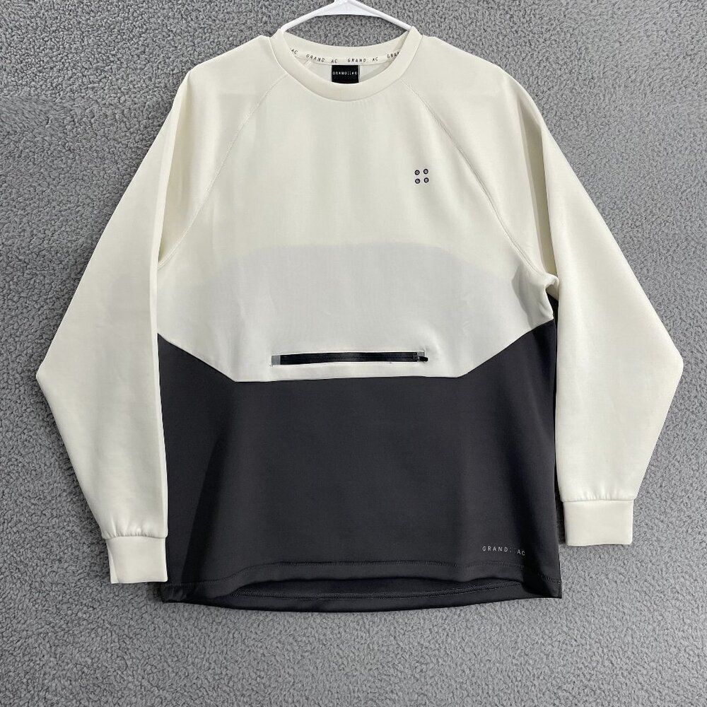 Grand AC Athletic Club‎ Pullover Men L Gray White Colorblock Running Sweatshirt